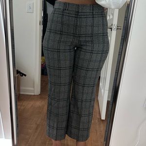 Express High Rise Work Pants in Plaid